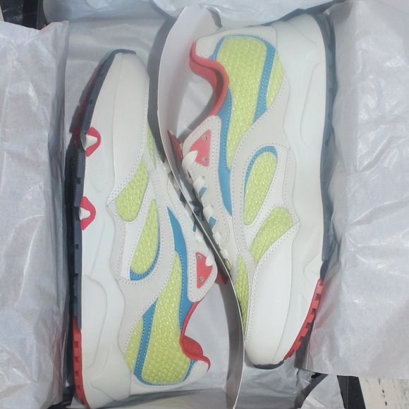 Scotch & Soda Wavy leather Sneakers Neon Green Men's - Picture 8 of 10